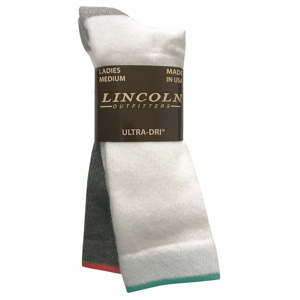 Lincoln Outfitters Women's Ultra-Dri Crew Sock 2 Pack - L2/423-W/G - Socks Women's 3 Lincoln Outfitters Women's Ultra-Dri Crew Sock 2 Pack - L2/423-W/G - Socks Women's
