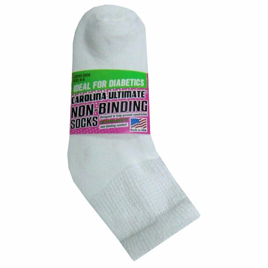 Carolina Ladies Ultimate Non-Binding Cotton Quarter Sock 2 Pack White Medium - 2/9168-W-M - Socks Women's 3 Carolina Ladies Ultimate Non-Binding Cotton Quarter Sock 2 Pack White Medium - 2/9168-W-M - Socks Women's
