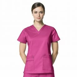 WonderWink Women's Verity V-Neck Scrub Top Hot Pink - 6108AHPK - Tops