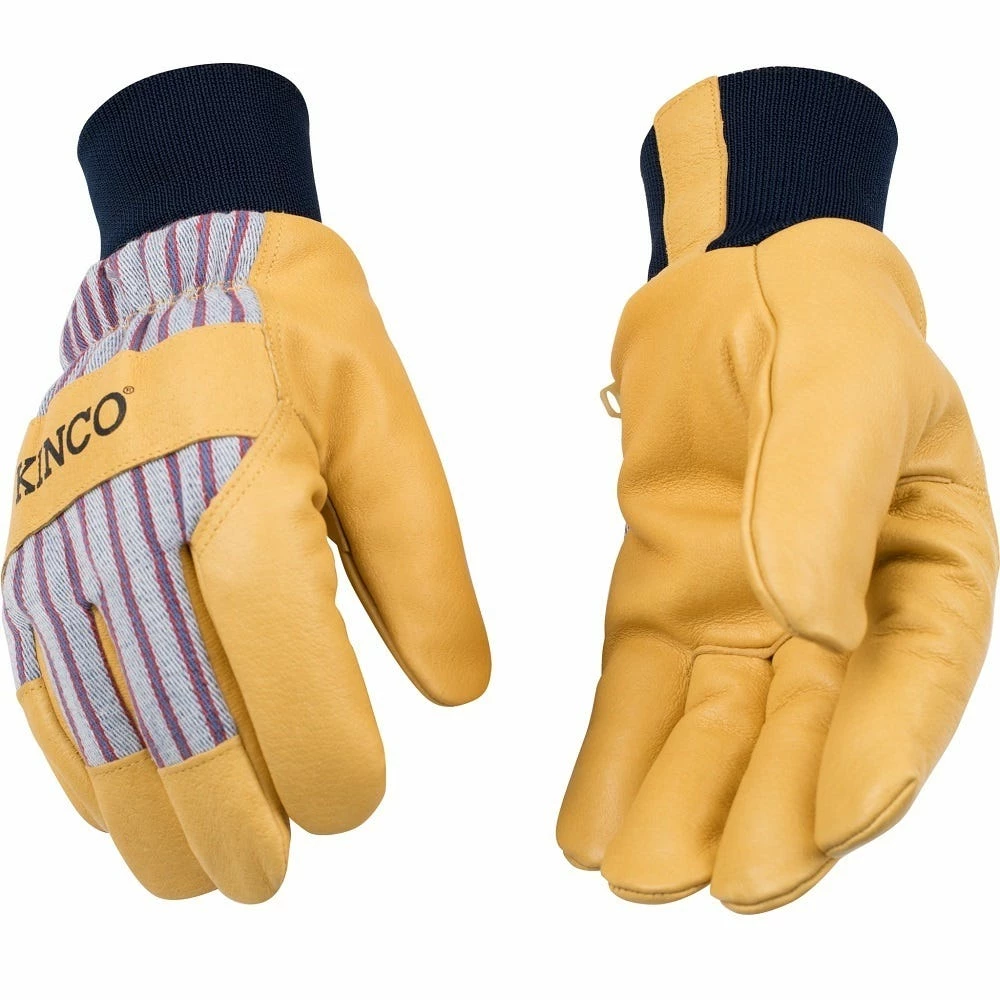 Kinco Youth Lined Suede Gloves Otto Yellow - 1927KW-K 3 Kinco Youth Lined Suede Gloves Otto Yellow - 1927KW-K
