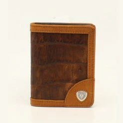 Ariat Bifold Croc Corner Logo Brown A3525802 - Wallets
