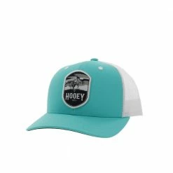 Hooey Men's Cheyenne Teal/White 6-Panel Trucker Hat, One Size - 2244T-TLWH - Hats