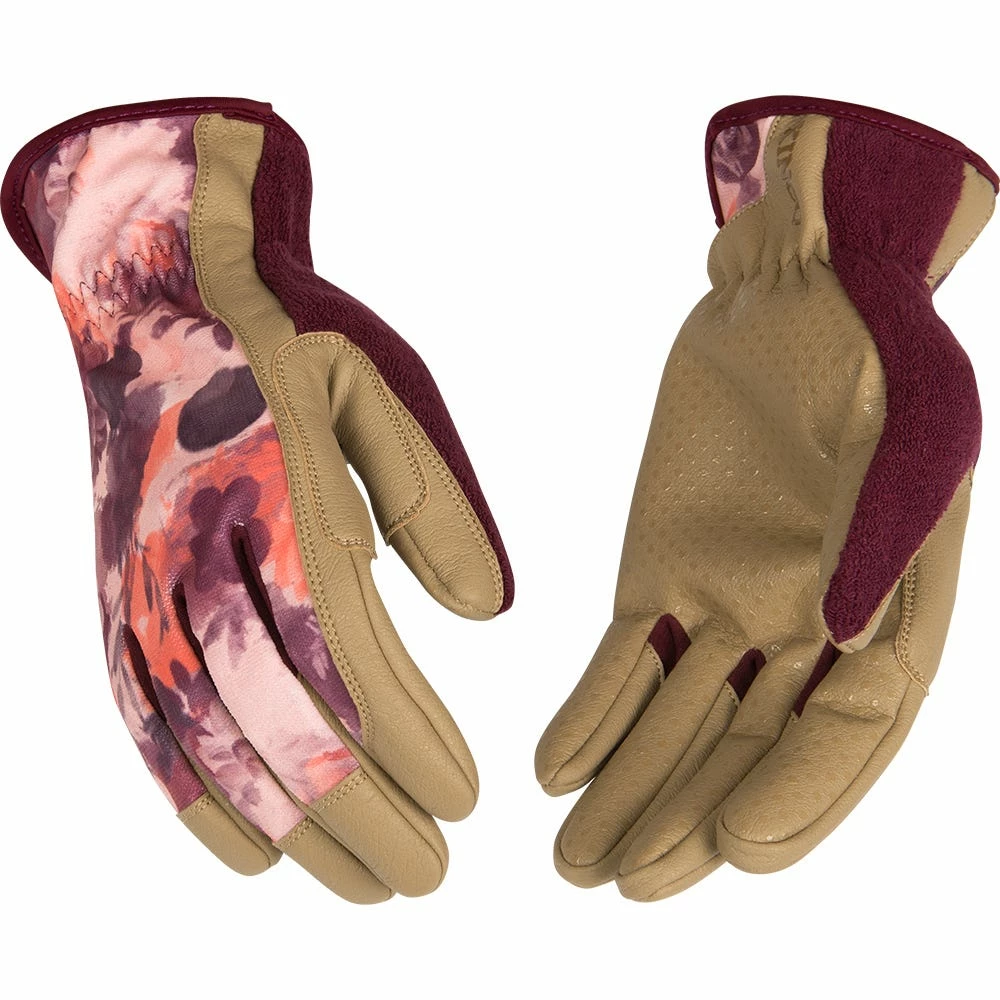 Kinco Women's KincoPro Pink Print Synthetic with SlipNOT Dots Gloves Tan - 2004W-L 3 Kinco Women's KincoPro Pink Print Synthetic with SlipNOT Dots Gloves Tan - 2004W-L