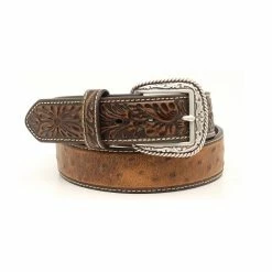 Ariat Mens Belt Brown Ostrich Print With Embossed Tabs - Belts -Clothing & Shoes Sales b3757afeed040a8070fc103a19f19061b240c67e A1017202