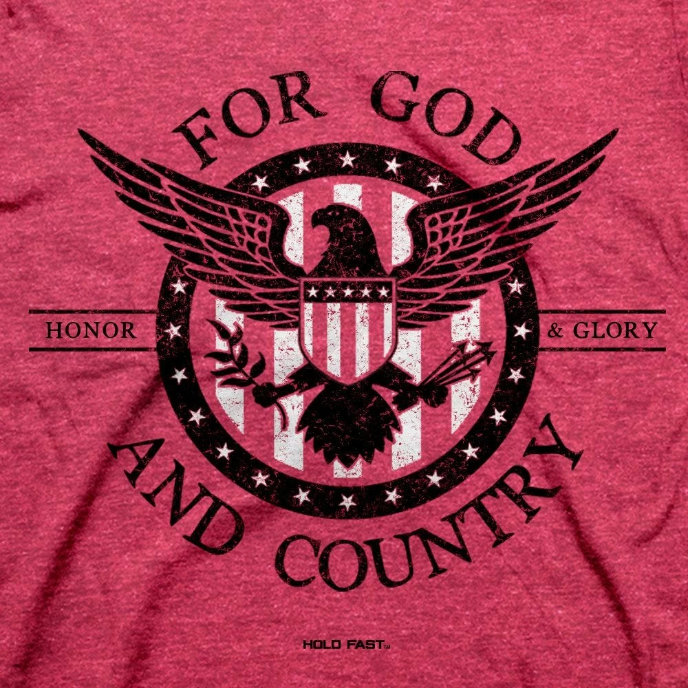 Hold Fast For God And Country Short Sleeve T-Shirt, Red Heather Medium - KHF3500MD - Graphic T-Shirt 4 Hold Fast For God And Country Short Sleeve T-Shirt, Red Heather Medium - KHF3500MD - Graphic T-Shirt - Image 2