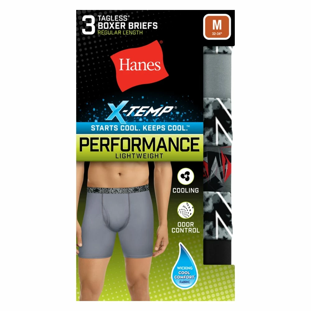 Hanes Men's X-Temp® Lightweight Mesh Boxer Briefs 3-Pack, Regular Leg - XTMMP3 3 Hanes Men's X-Temp® Lightweight Mesh Boxer Briefs 3-Pack, Regular Leg - XTMMP3
