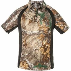 MIlestone Clothing Men's Earthletics Poly Color Blocked Polo w/ REALTREE XTRA Camoflauge SS16M2011 - Men's Shirts & Tees -Clothing & Shoes Sales black polo