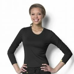 WonderWink Women's Silky Long Sleeve Tee - 2009ABLK - Tops