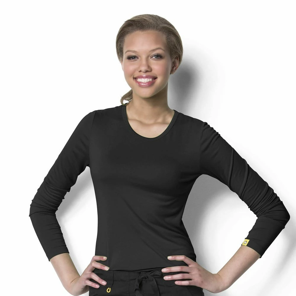 WonderWink Women's Silky Long Sleeve Tee - 2009ABLK - Tops 3 WonderWink Women's Silky Long Sleeve Tee - 2009ABLK - Tops