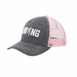Browning Women's Cap - BRNG - Pink Mesh Back with Heather Front - Hats