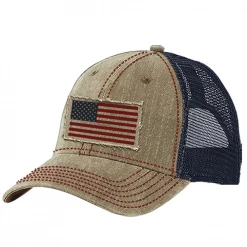 RK Americana Men's Frayed American Flag Cap Sand - AMPCAP-43 - Hats