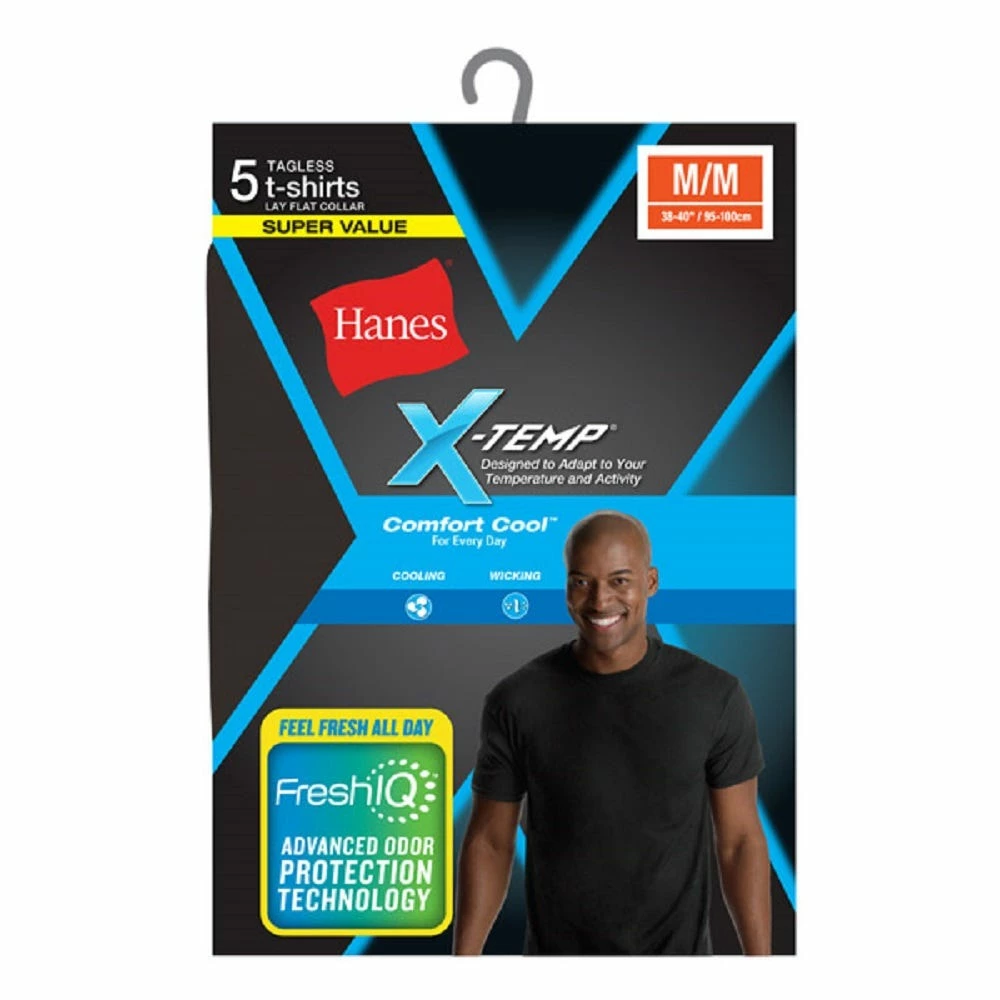Hanes Men's X-Temp Comfort Cool Dyed Crewneck Undershirt 5 Pack - MXT1SV 3 Hanes Men's X-Temp Comfort Cool Dyed Crewneck Undershirt 5 Pack - MXT1SV