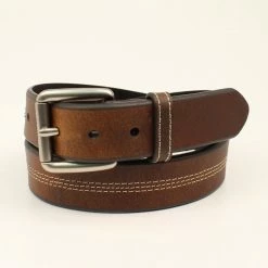 Ariat Mens Belt Brown With Contrasting Triple Stitch Center With Roller Buckle - Belts -Clothing & Shoes Sales d4ce322b3f17d443aac642edb638f17ee79f46ba A1030202