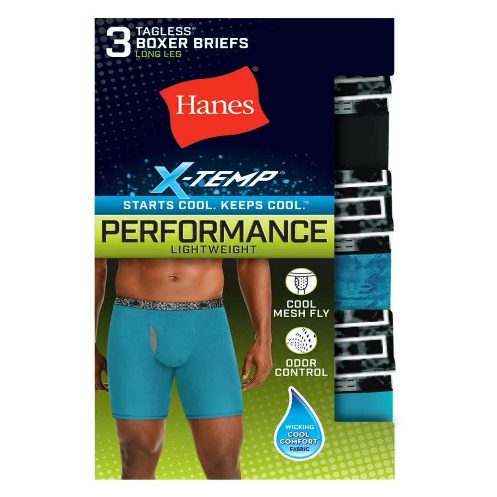 Hanes Men's X-Temp® Lightweight Striped Boxer Briefs 3-Pack - XTMSP3 3 Hanes Men's X-Temp® Lightweight Striped Boxer Briefs 3-Pack - XTMSP3