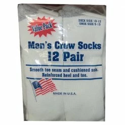 Carolina Hosiery Men's Socks 12 Pack White Large - 9093-W-L