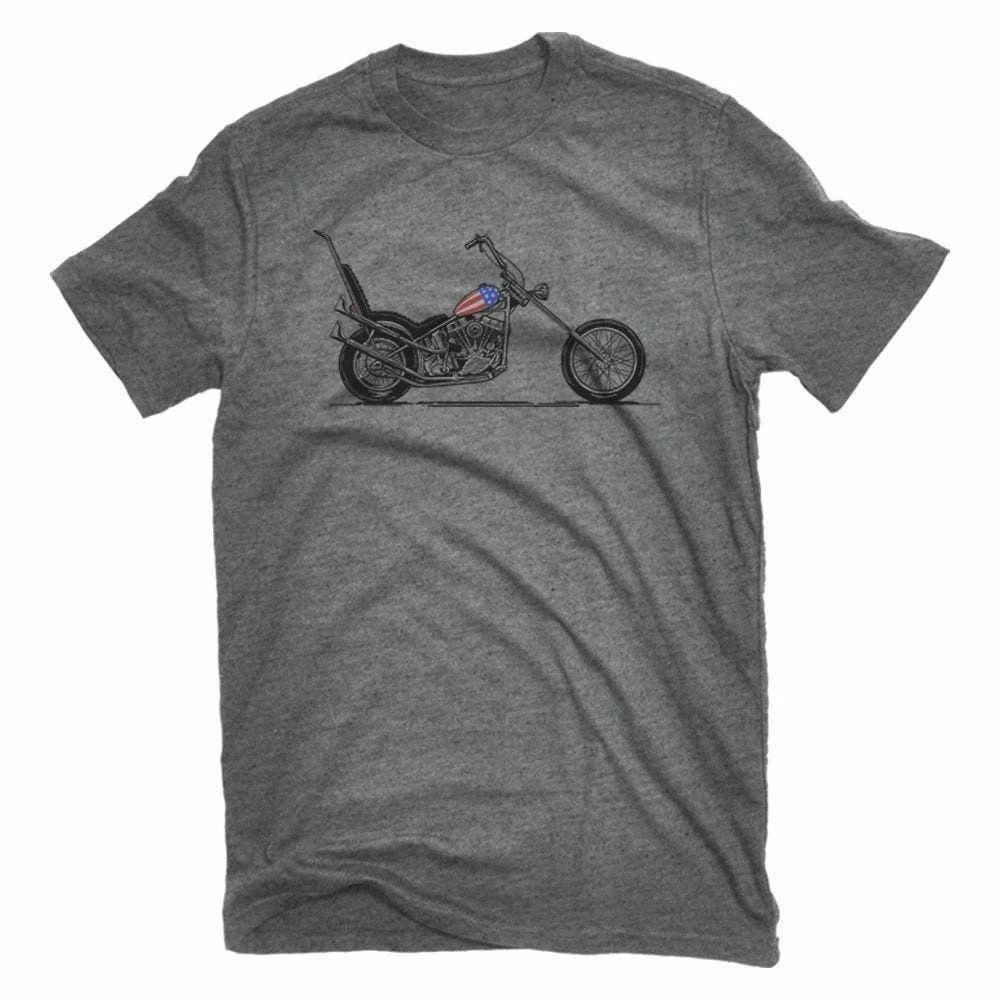 RK Americana Men's Easy Rider Chopper Short Sleeve T-Shirt Graphite Heather - AMP-175 - T-Shirts 3 RK Americana Men's Easy Rider Chopper Short Sleeve T-Shirt Graphite Heather - AMP-175 - T-Shirts