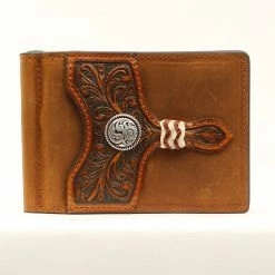 Ariat Money Clip Center Conch Medium Brown A3539044 - Money Clips Men's