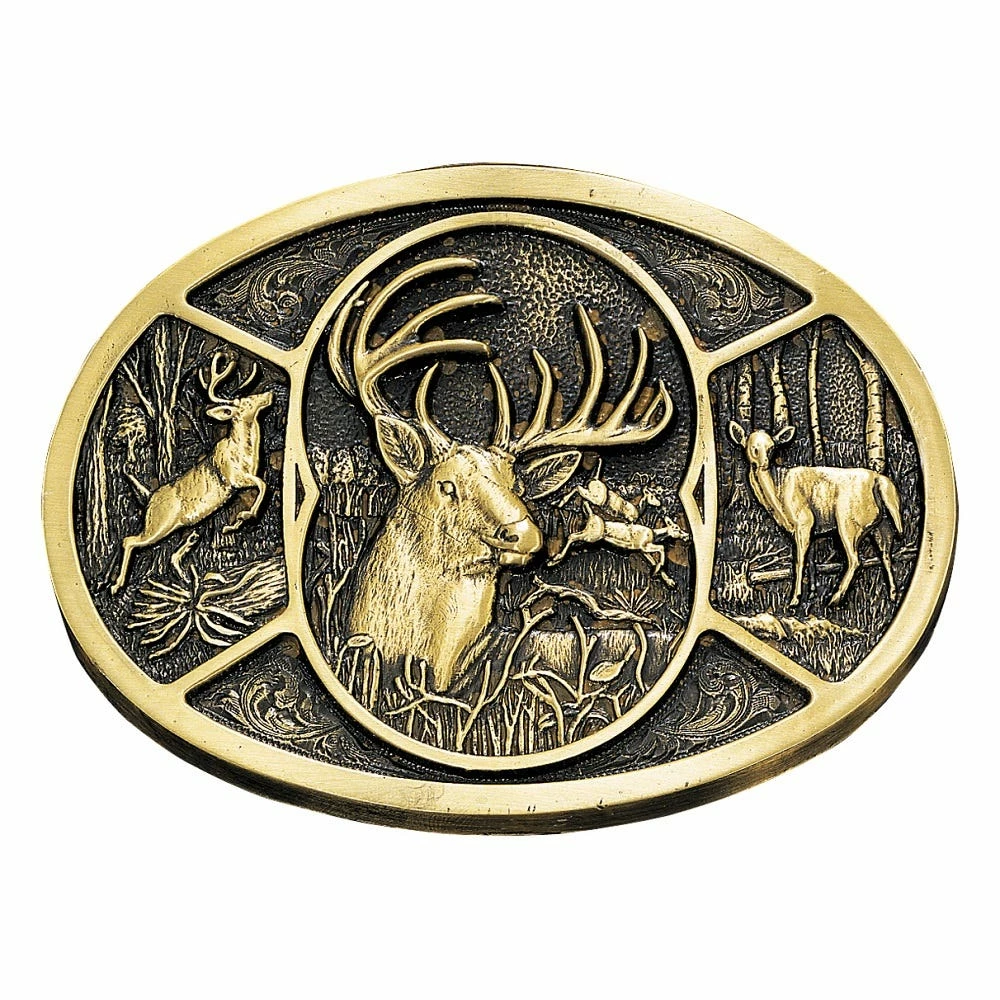 Montana Silversmiths Montana Silversmith Antique Silver Deer Buckle 60796C - Belt Buckles 3 Montana Silversmiths Montana Silversmith Antique Silver Deer Buckle 60796C - Belt Buckles