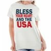 Brisco Apparel Brisco Brands Bless Your Heart And The USA Lady Short Sleeve T Shirt - 20A1205000WHT - T-Shirts -Clothing & Shoes Sales ee051409a692fe7dafe2ce074382b0208394f6e0 20A1205000WHT