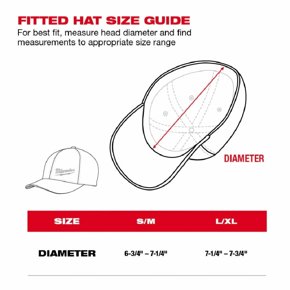 Milwaukee® Flexfit® Fitted Hat, Gray - 504G-SM - Hats 5 Milwaukee® Flexfit® Fitted Hat, Gray - 504G-SM - Hats - Image 3