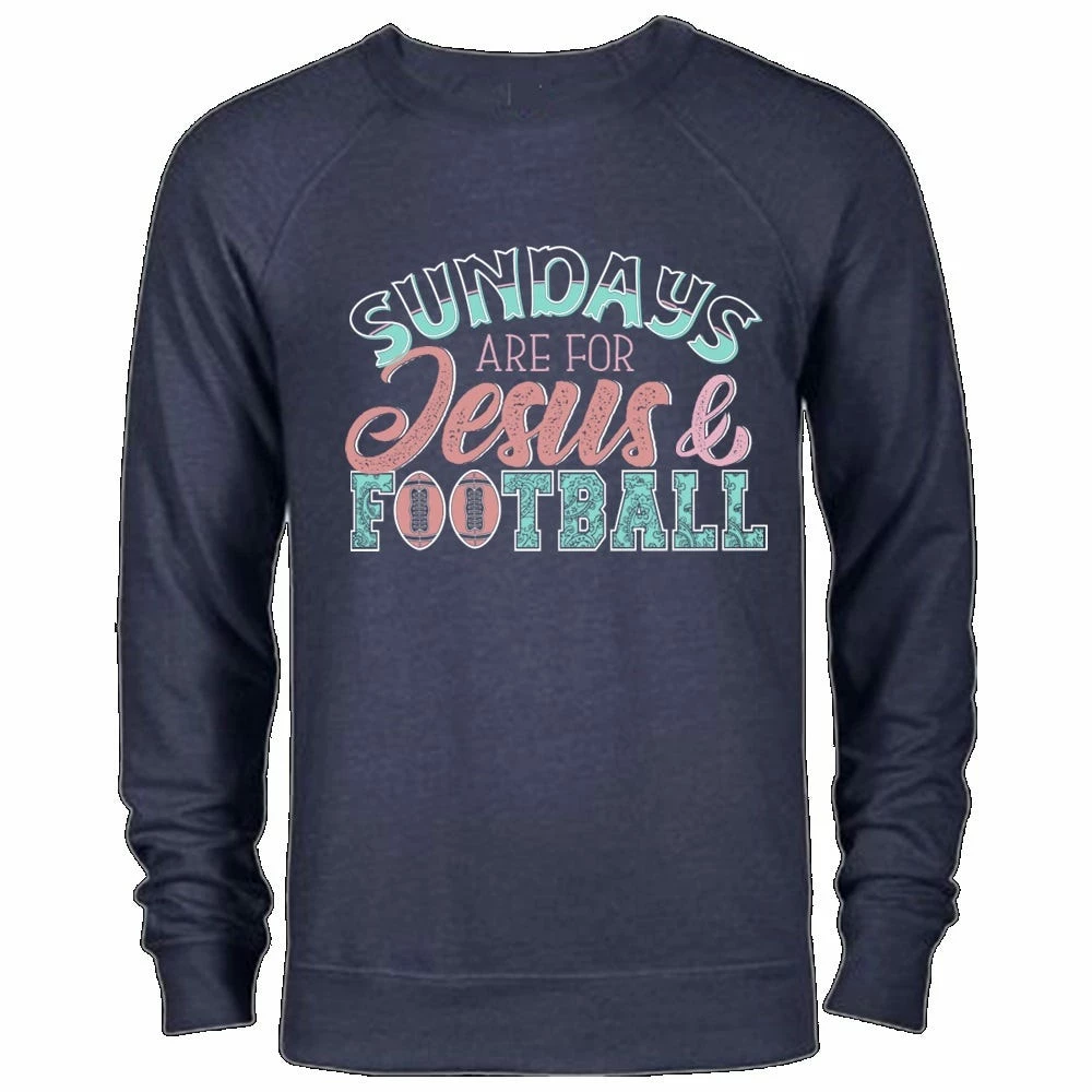 Live Outside The Limits Women's Jesus And Football Long Sleeve French Terry Crew Lollc-915 - Sweatshirts 3 Live Outside The Limits Women's Jesus And Football Long Sleeve French Terry Crew Lollc-915 - Sweatshirts