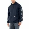 Carhartt Men's Signature Sleeve Logo Hooded Sweatshirt New Navy - K288-472 - Hooded Sweatshirts -Clothing & Shoes Sales fccb243e23bd6fb02cd1b3ee19afa1f15f5a14aa K288 472