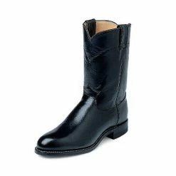 Justin Men's 10" Black Kipskin Roper Boots 3133 - Men's Western Boots