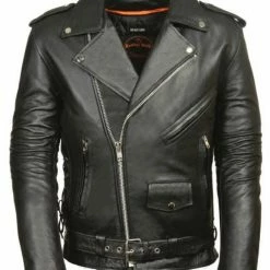 Shaf Men's Classic Side Lace Police Style M/C Jacket SH1011 - Men's Jackets & Outerwear -Clothing & Shoes Sales shaf men s classic side lace police style mc jacket sh1011