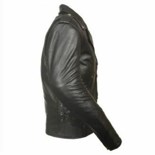 Shaf Men's Classic Side Lace Tall Police Style M/C Jacket SH1011TALL - Men's Jackets & Outerwear - Image 3