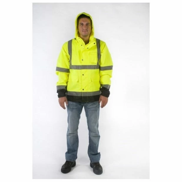 Utility Pro Men's Hi-Vis Class 3 Rain Jacket UHVR642 - Workwear Outerwear